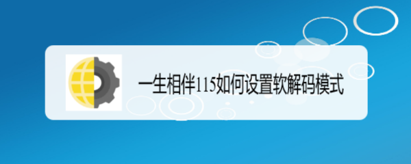 一生相伴115如何设置软解码模式