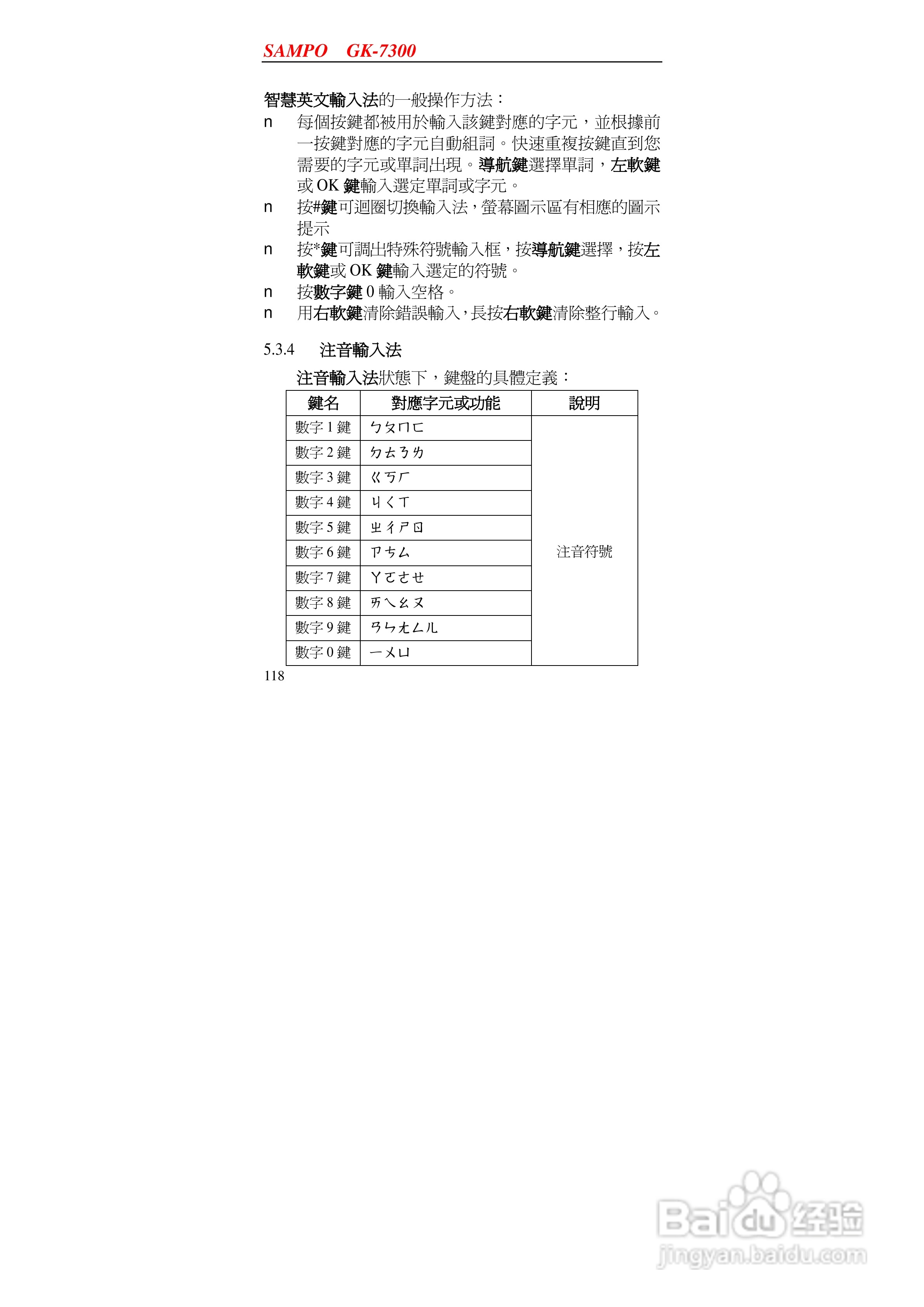 声宝GK-7300型手机说明书:[12]