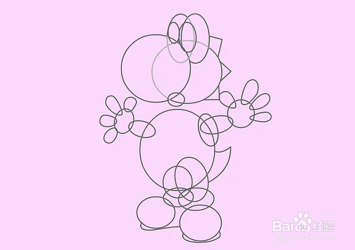 怎么画小恐龙Yoshi