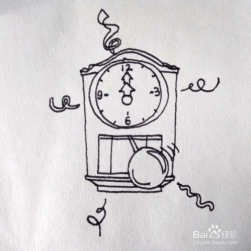 如何画一个跨新年钟声敲响的钟表简笔画/儿童画