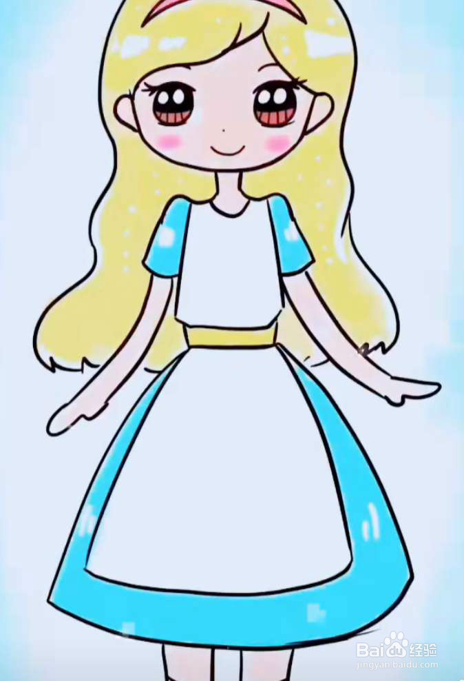 简笔画爱丽丝公主