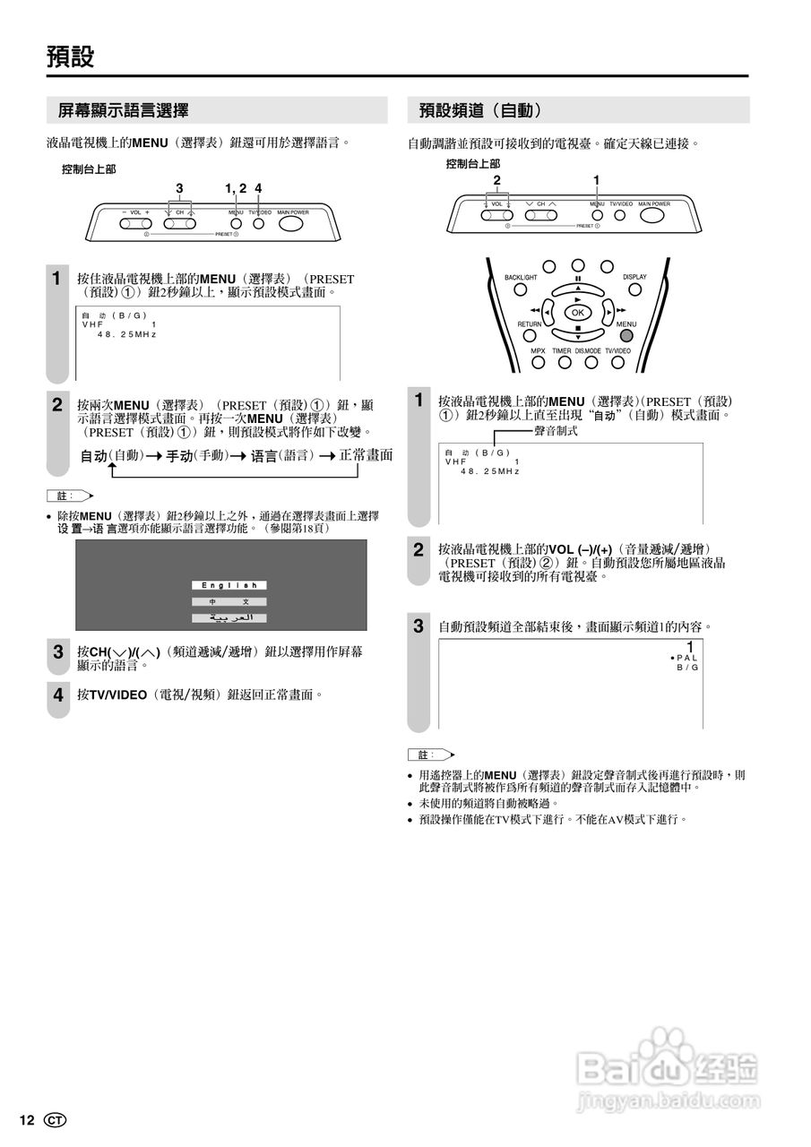 声宝LC-20B5H型液晶电视机说明书:[2]