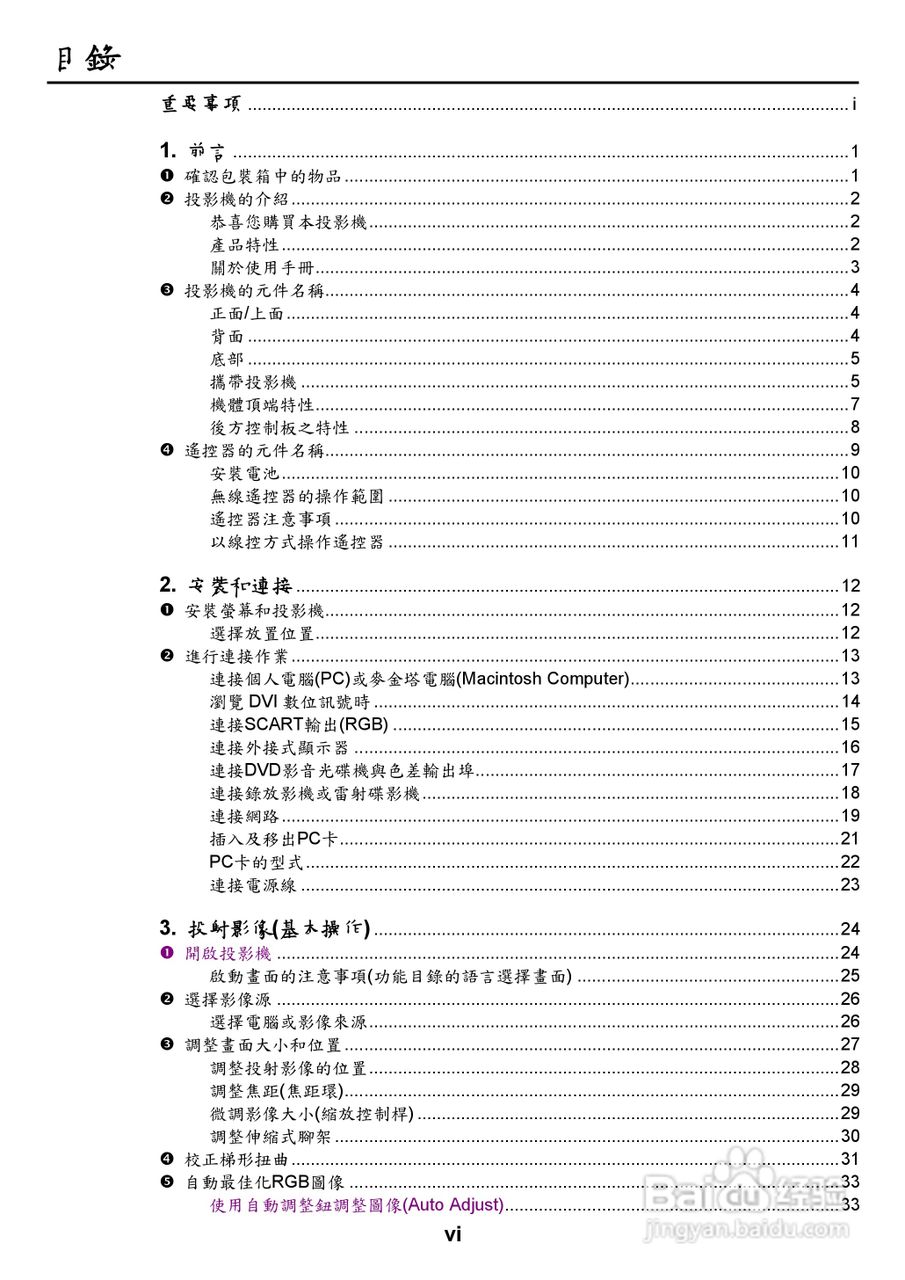 NEC NP2000/NP1000投影机使用手册:[1]