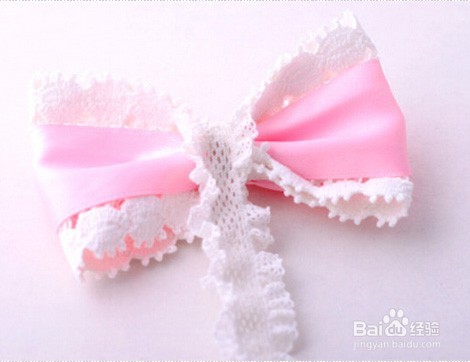 粉色蕾丝小公主发卡制作教程