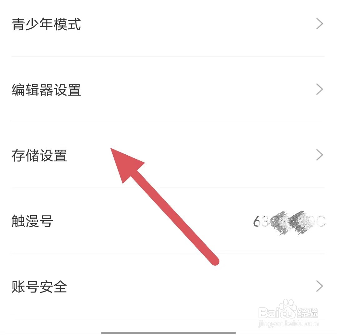 触漫如何查看储存设置
