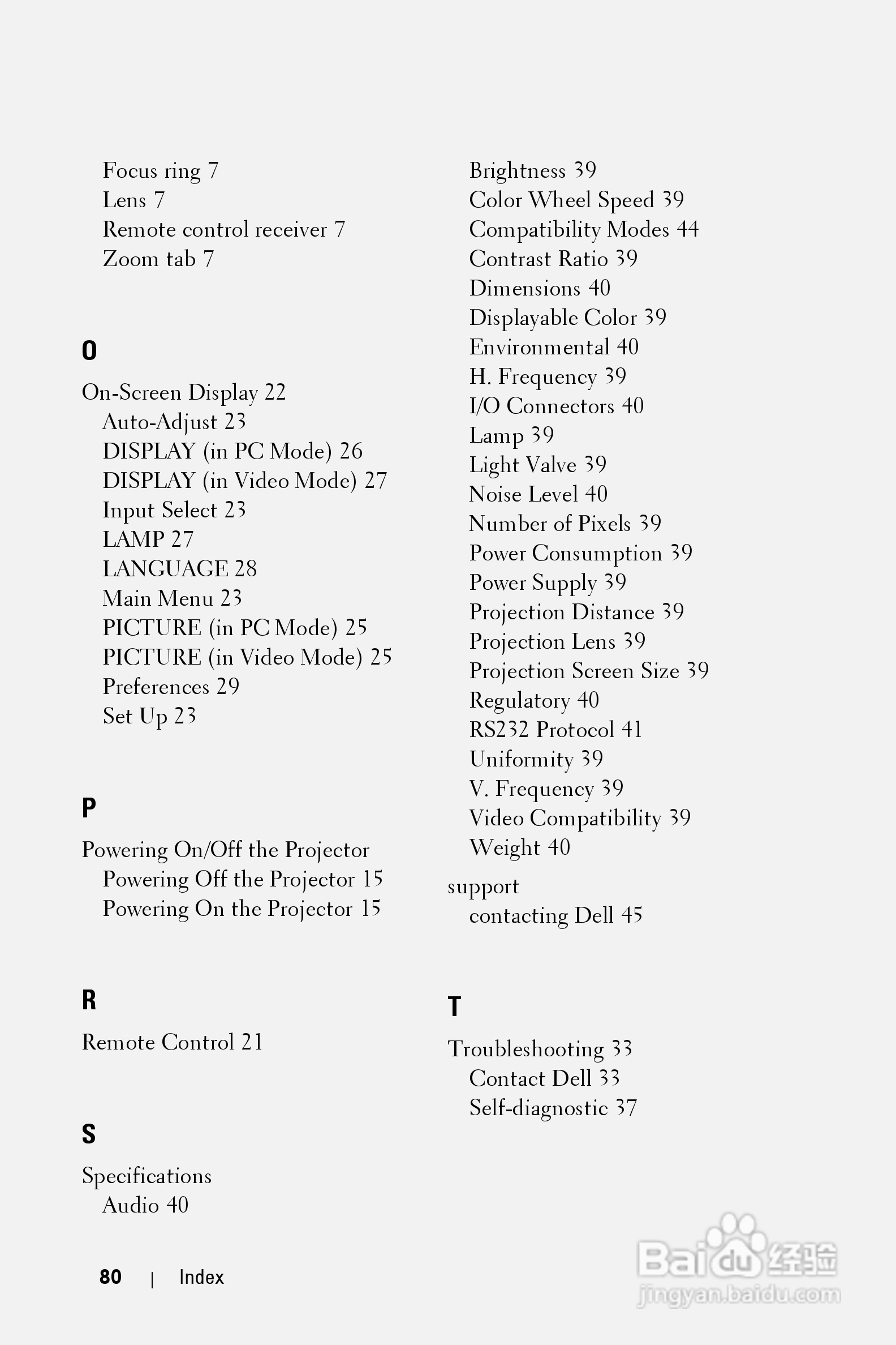 DELL Dell 2400MP Projecto投影机说明书:[8]