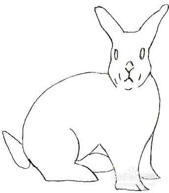 小兔子站起来简笔画图片
