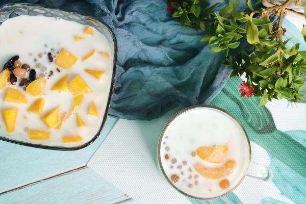 珍珠西米蜜豆椰汁