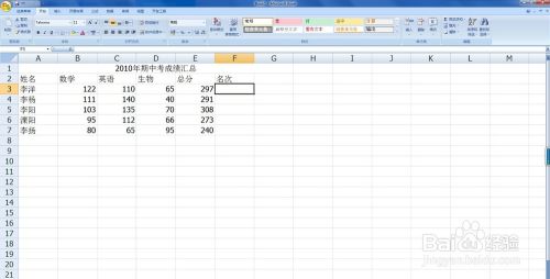 Excel如何设置名次排序