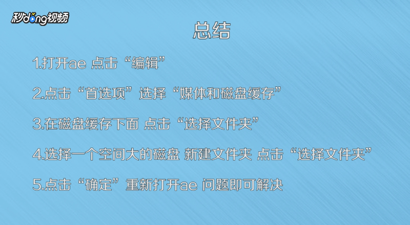 Adobe AE CC启动弹出磁盘空间不足错误如何处理