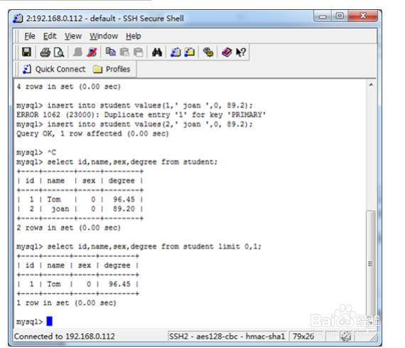 MySQL数据库常用命令