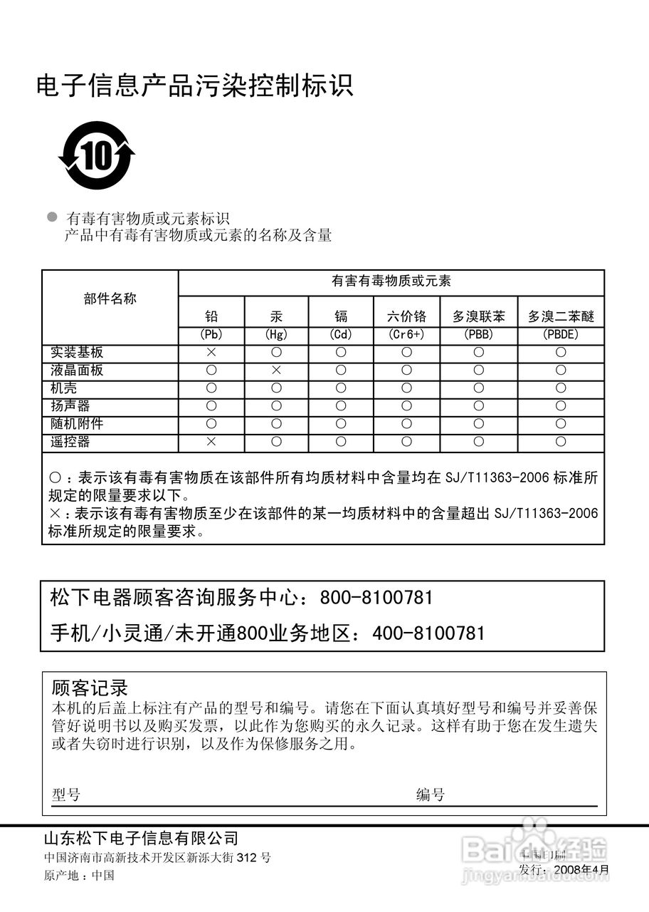 松下TC-37LE80D液晶彩电使用说明书:[3]