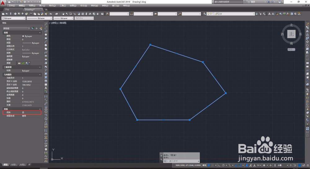 cad中如何把已有的多线段生成闭合