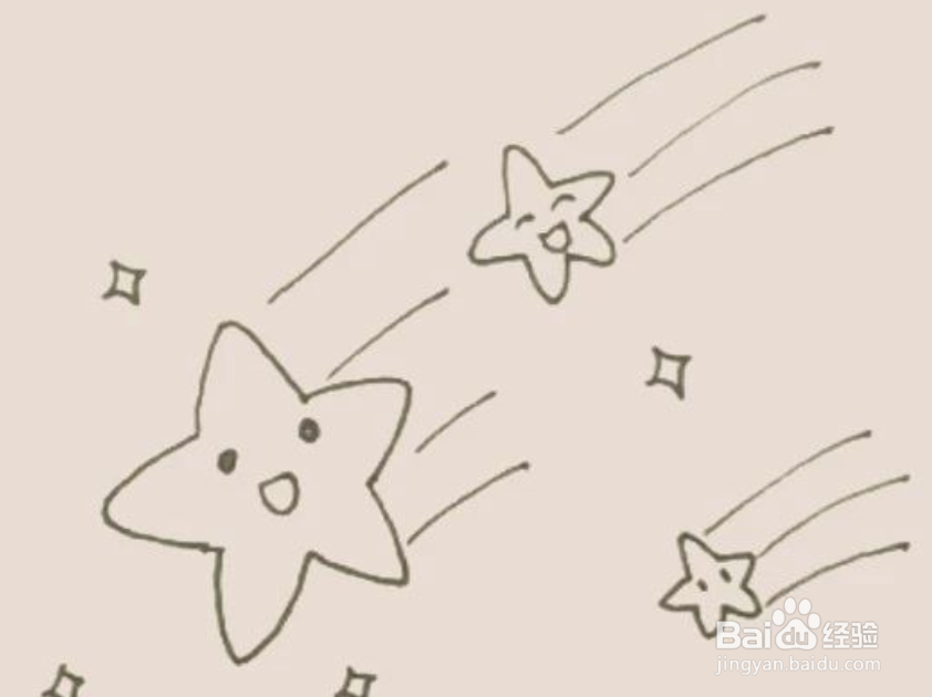 卡通流星简笔画