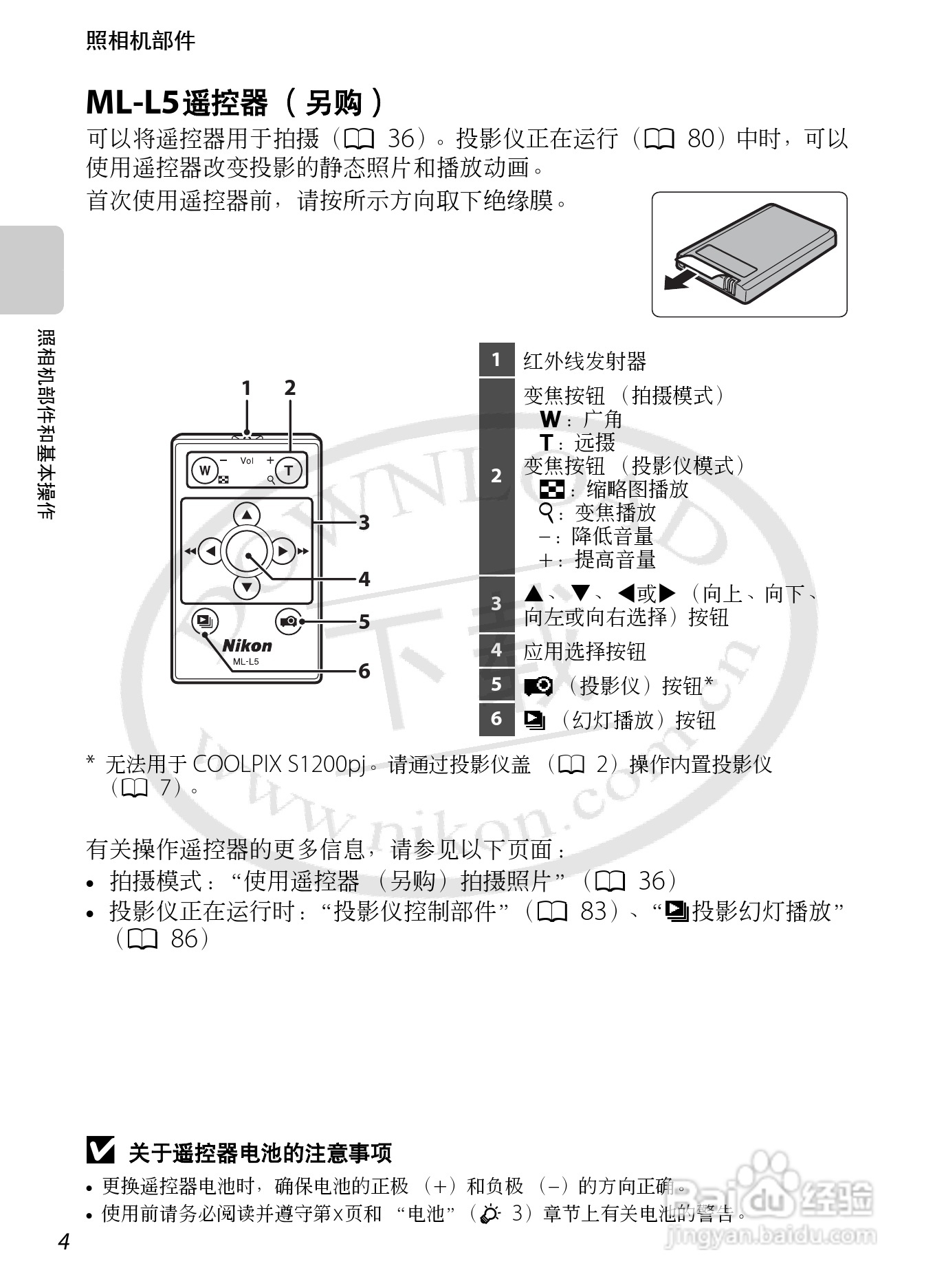 尼康COOLPIX S1200pj数码相机使用说明书:[3]