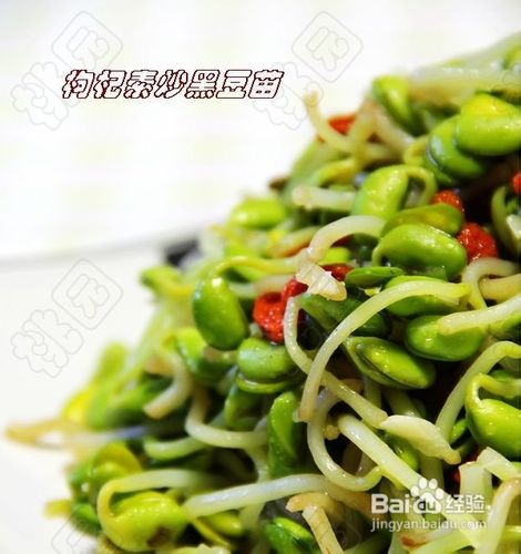 杞子素炒黑豆苗