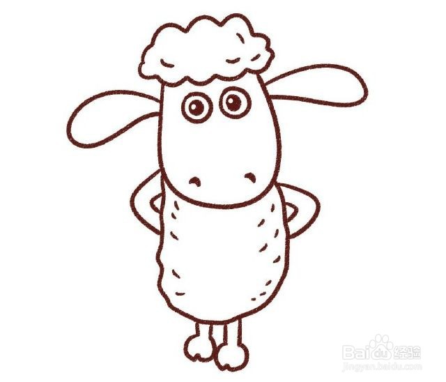 小羊肖恩简笔画的画法