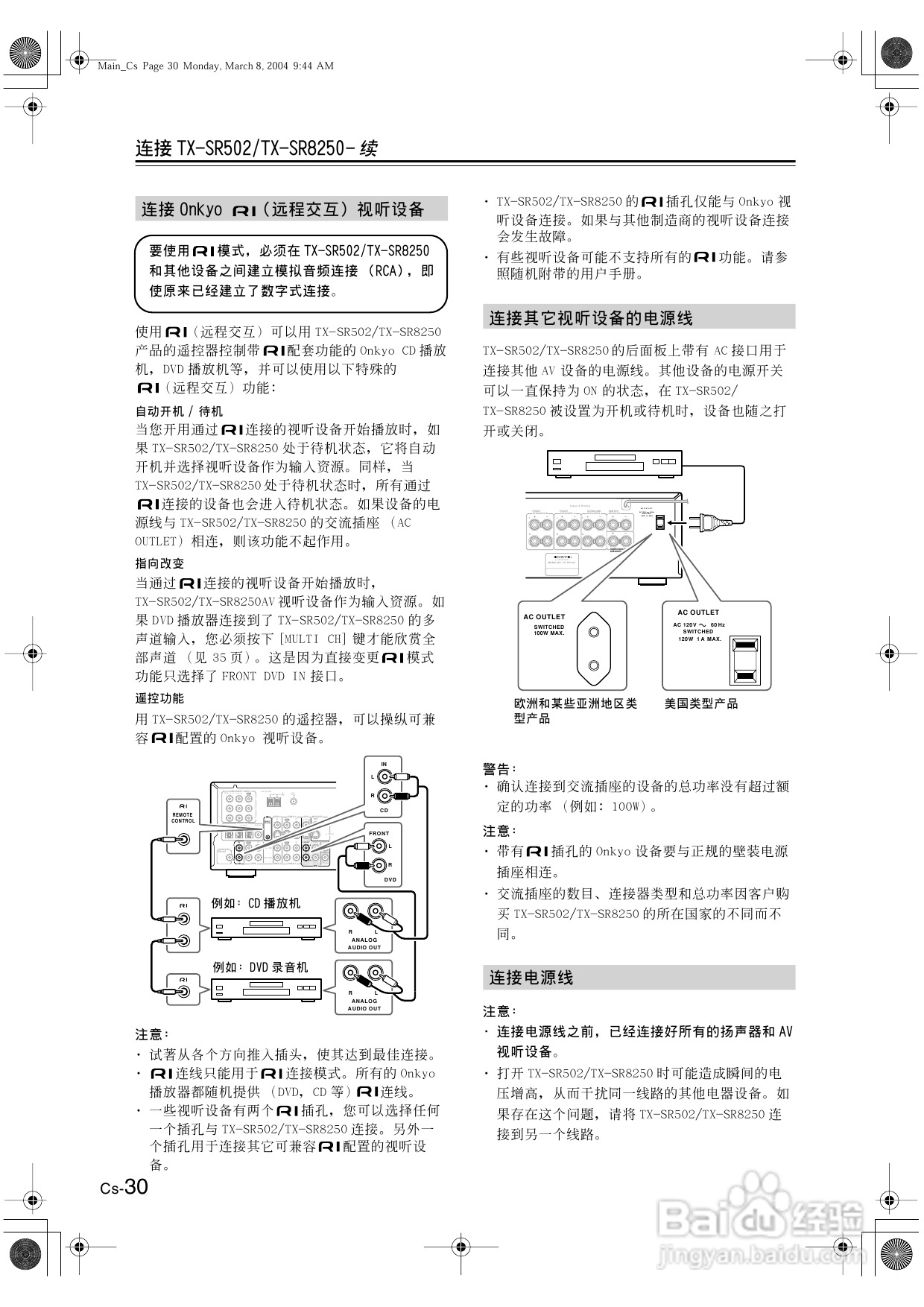 安桥AV接收机TX-SR8250型使用说明书:[2]