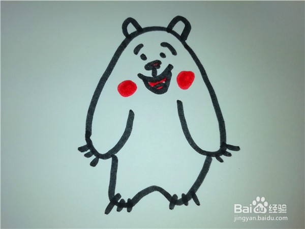 怎么样用简笔画画暖暖的小蓝熊