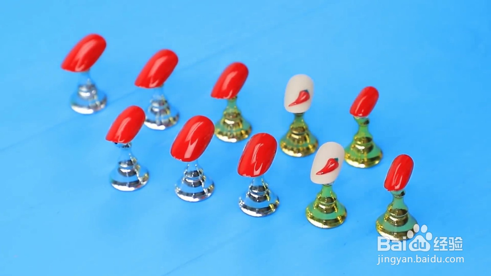 非常有创意的红色辣椒美甲