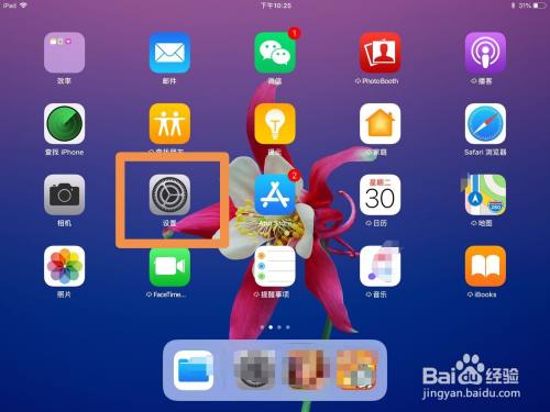 苹果ipad怎么恢复海浪的壁纸 百度经验