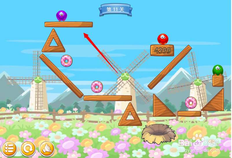 小游戏泡泡鸟历险记第11关