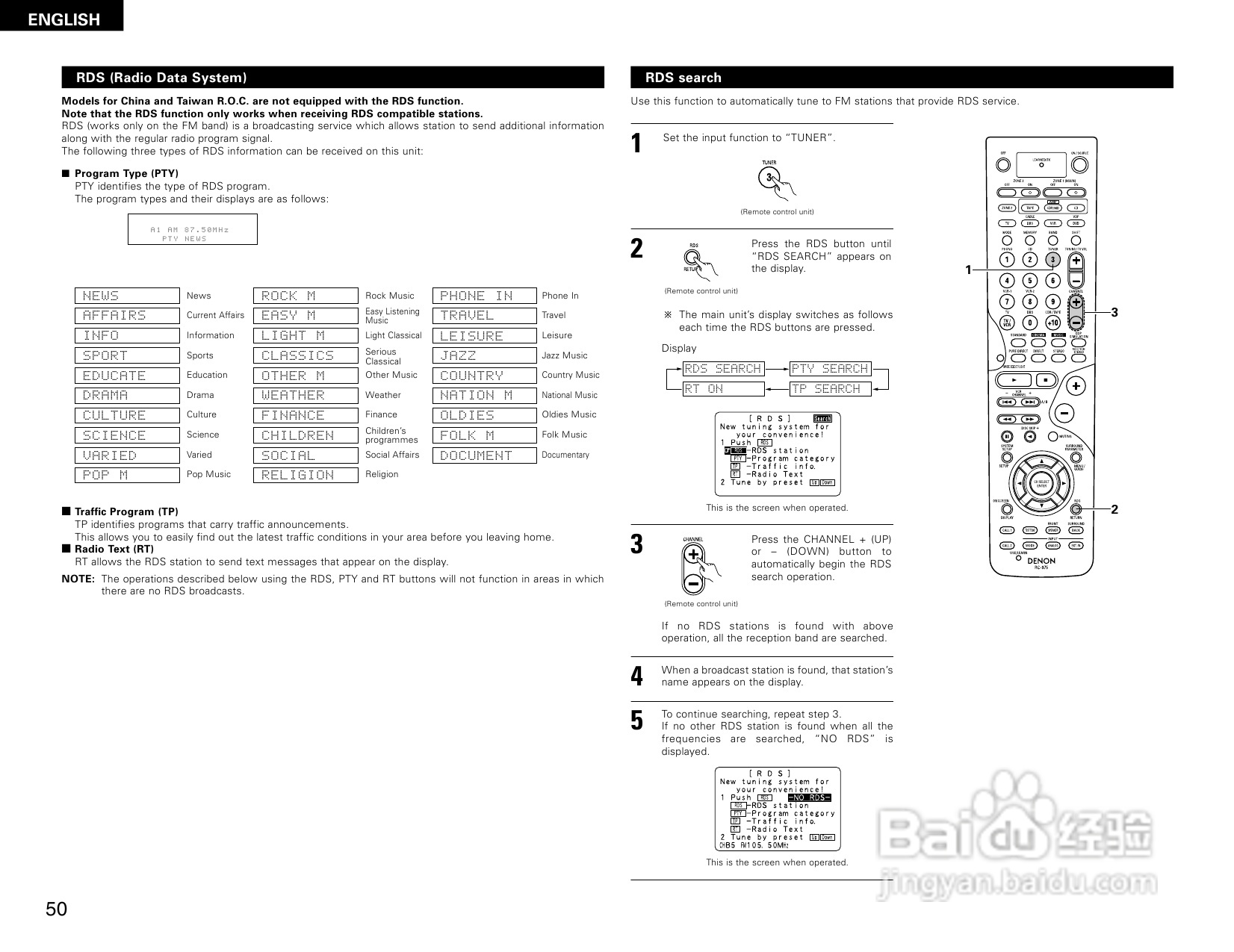 DENON AVR-2805收音环绕扩音机操作说明书:[3]