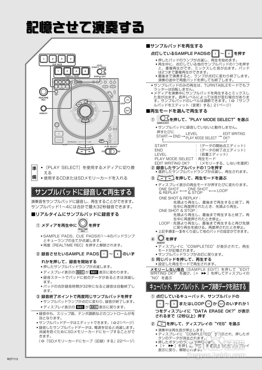 Technics SL-DZ1200 DJ CD播放机説明书:[1]