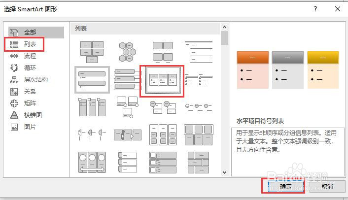 PPT幻灯片怎么插入水平项目符号列表图形