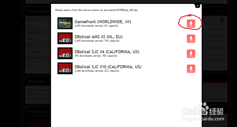 如何在moddb上下载mod(红色崛起1.85)