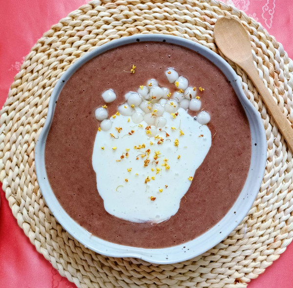 阿胶麻薯牛奶红豆沙