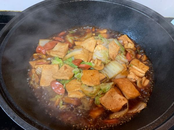 白菜豆腐火腿煲