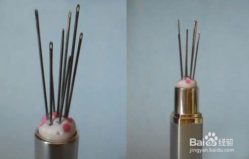 怎么制作废弃的口红瓶DIY创意针插？