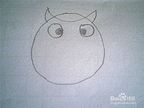 简笔画猫头鹰这样画