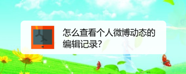 怎么查看个人微博动态的编辑记录