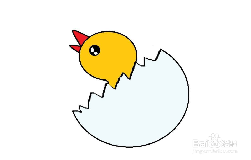 怎样画破壳的小鸡