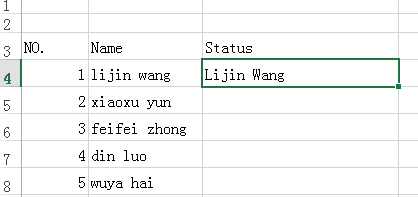 EXCEL 如何将输入的英文姓名首字母大写