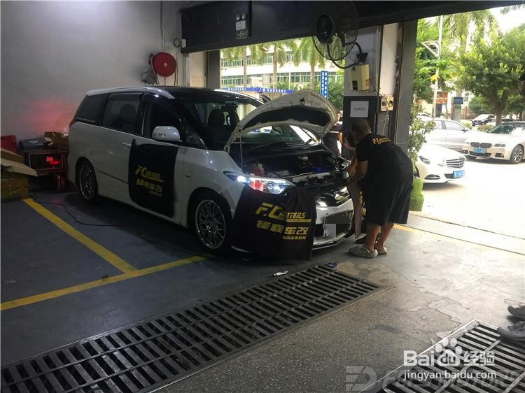 东莞改灯店介绍,丰田大霸王汽车大灯改装LED透镜