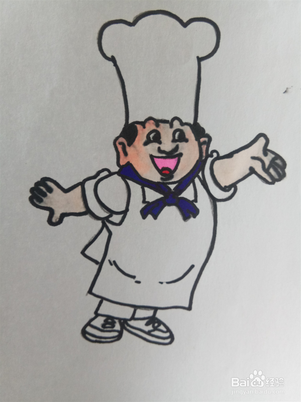 小厨师的简笔画怎么画简单好看?