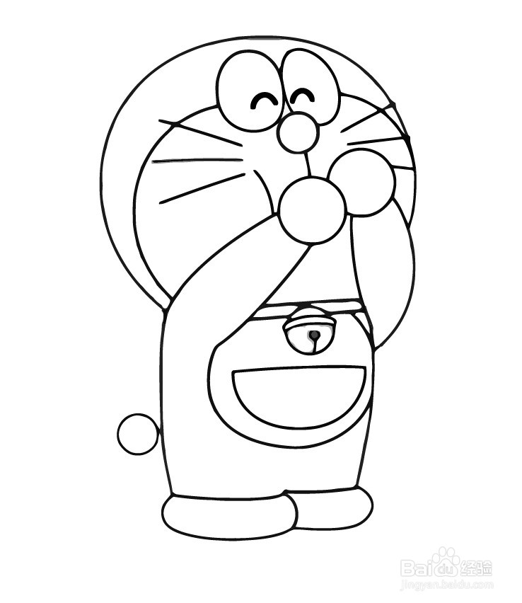 机器猫简笔画 分步画法