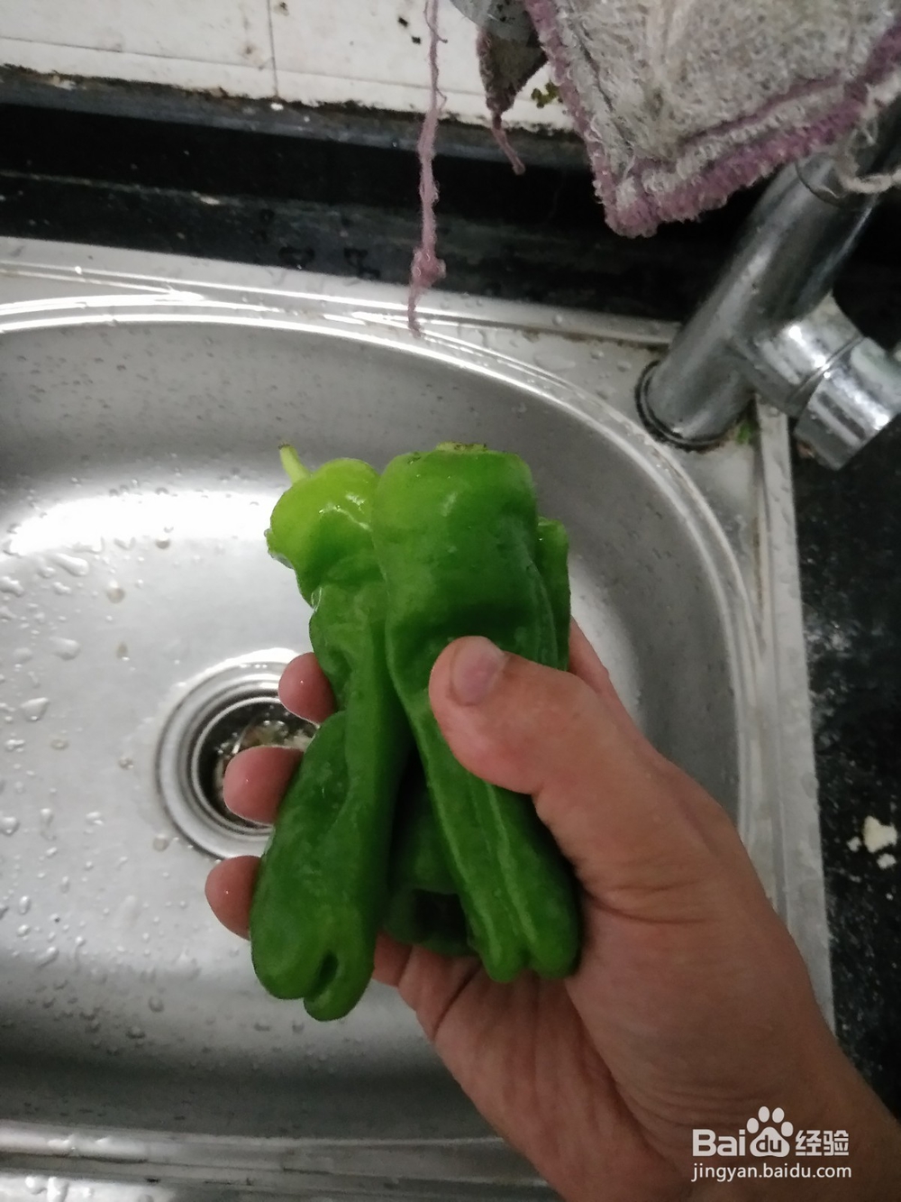 鸭肠炒青椒土豆片