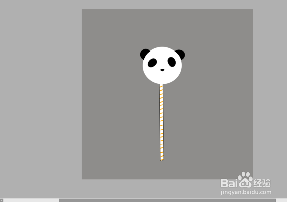 如何画超可爱的熊猫棒棒糖