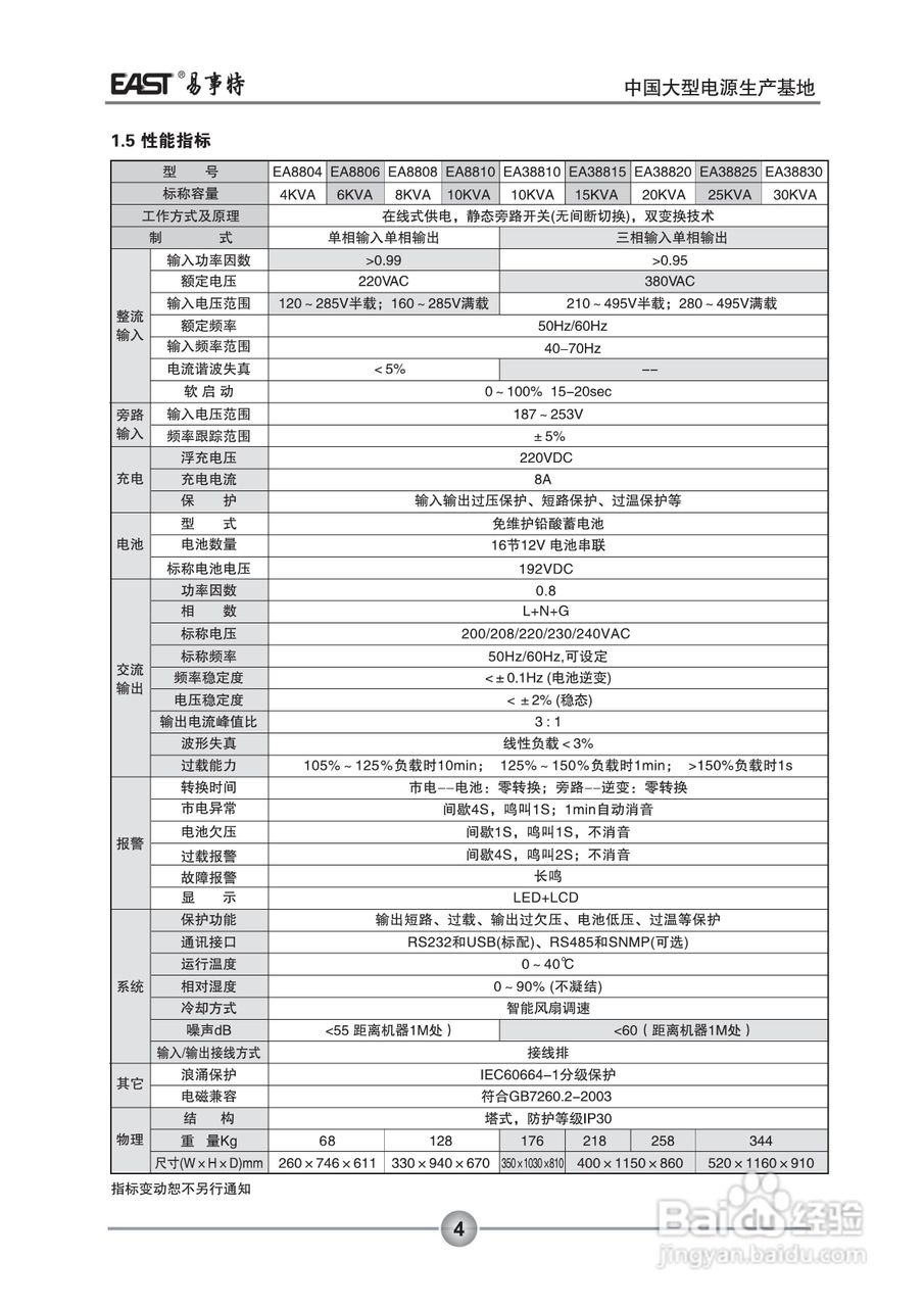 易事特EA880系列UPS电源说明书:[1]