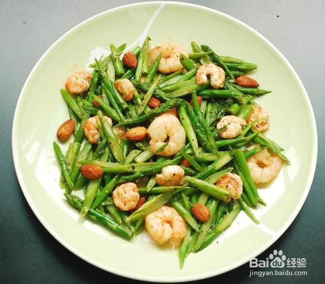 怎么做杏仁芦笋炒虾仁