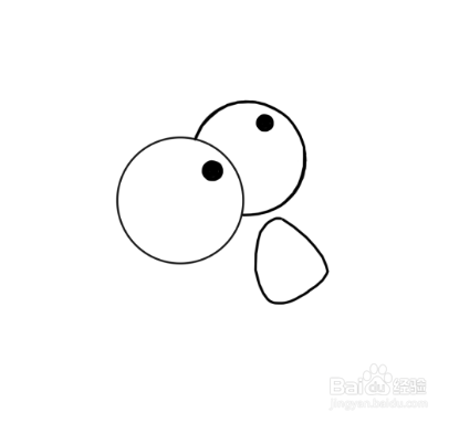 一只大眼睛的鸟儿的简笔画