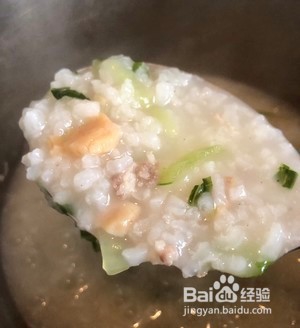 干贝青菜肉末粥