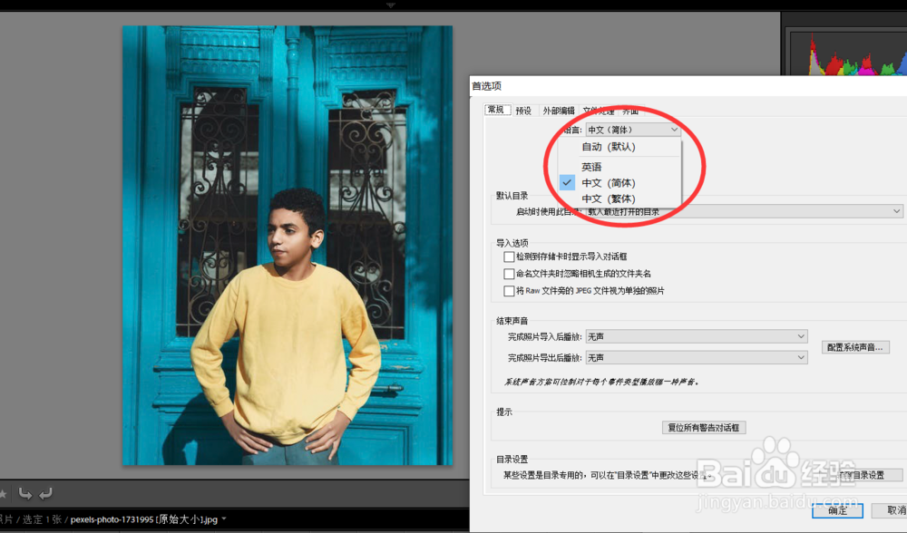 lightroom如何更改界面语言