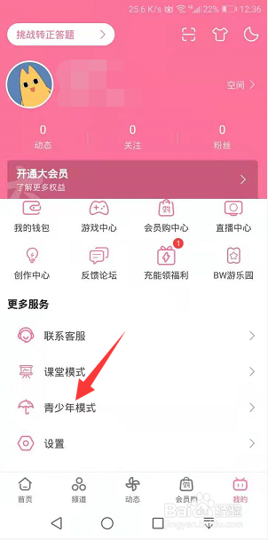 哔哩哔哩怎么开启青少年模式
