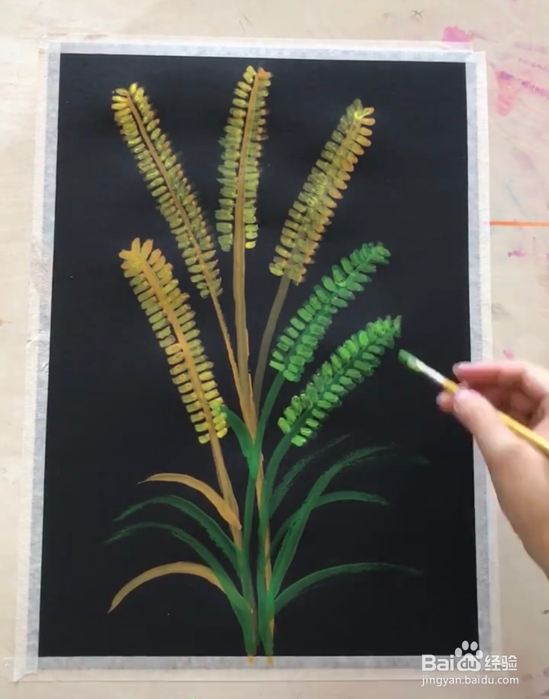 教你画水粉画穗苗