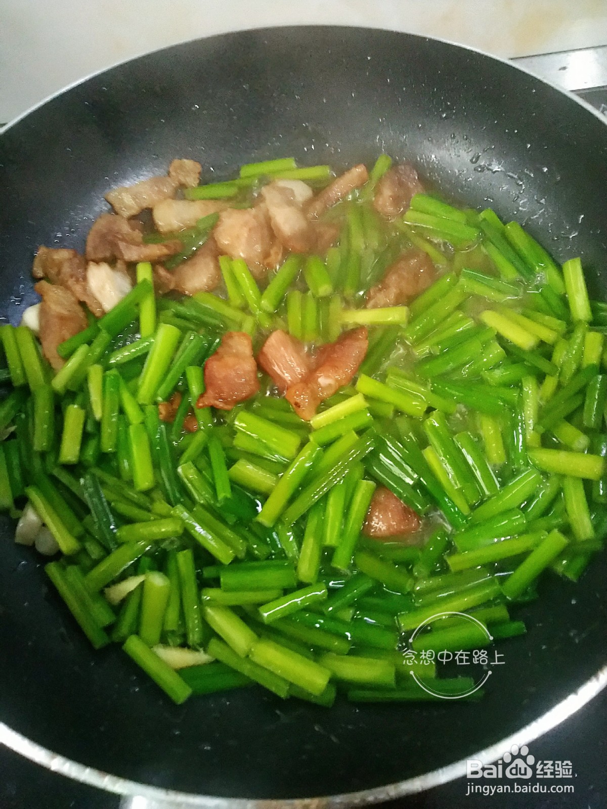 家常菜-五花肉炒蒜苗